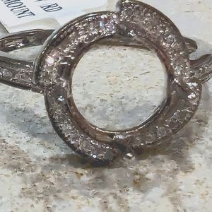 Jewelry makers sterling silver and diamond semi mount 9 mm size 8